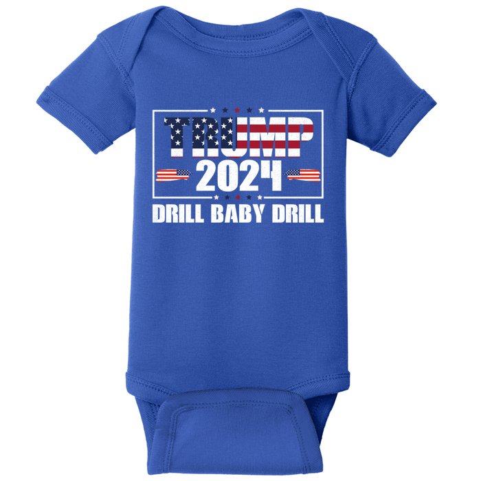 Donald Trump 2024 Drill Drill Cute Gift Baby Bodysuit