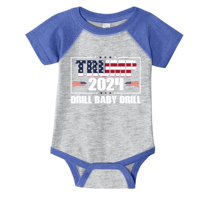 Donald Trump 2024 Drill Drill Cute Gift Infant Baby Jersey Bodysuit