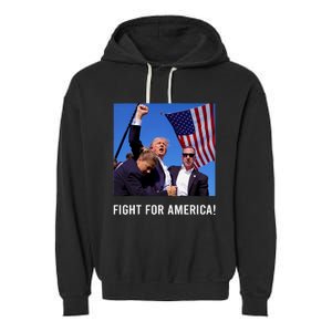 Donald Trump 2024 Survived Shot Rally Fight For America Garment-Dyed Fleece Hoodie