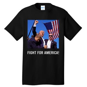 Donald Trump 2024 Survived Shot Rally Fight For America Tall T-Shirt