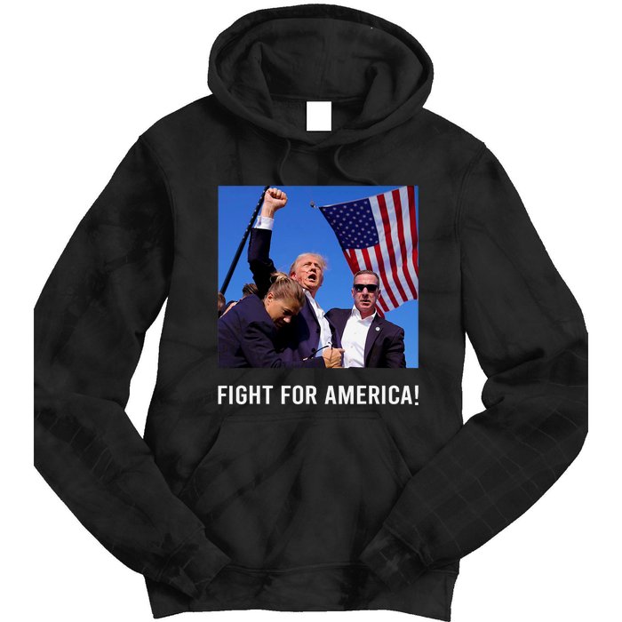 Donald Trump 2024 Survived Shot Rally Fight For America Tie Dye Hoodie