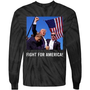 Donald Trump 2024 Survived Shot Rally Fight For America Tie-Dye Long Sleeve Shirt