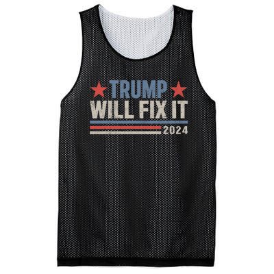 Donald Trump 2024 For President Election Trump Will Fix It Mesh Reversible Basketball Jersey Tank