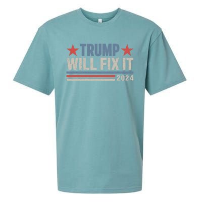 Donald Trump 2024 For President Election Trump Will Fix It Sueded Cloud Jersey T-Shirt