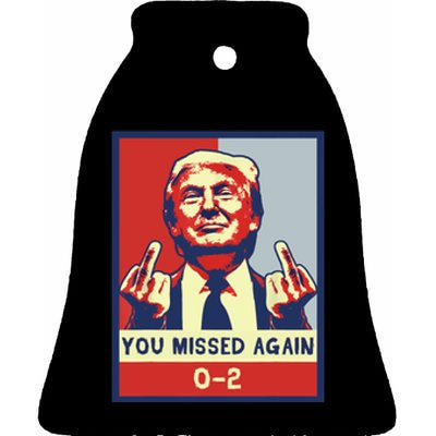 Donald Trump 2024 Missed Me Funny Conservative Ceramic Bell Ornament