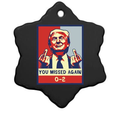 Donald Trump 2024 Missed Me Funny Conservative Ceramic Star Ornament