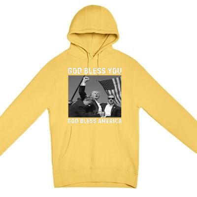 Donald Trump 2024 God Bless You God Bless America Premium Pullover Hoodie