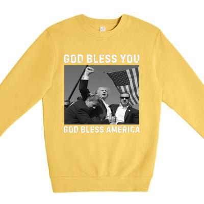 Donald Trump 2024 God Bless You God Bless America Premium Crewneck Sweatshirt