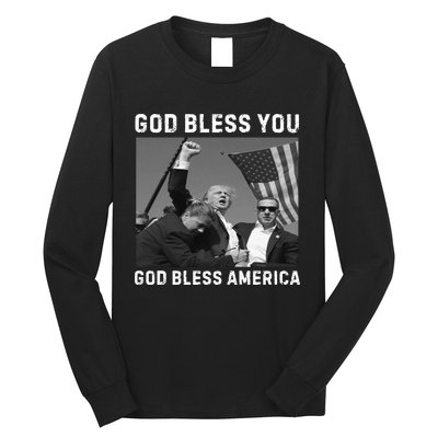 Donald Trump 2024 God Bless You God Bless America Long Sleeve Shirt