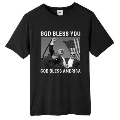 Donald Trump 2024 God Bless You God Bless America Tall Fusion ChromaSoft Performance T-Shirt