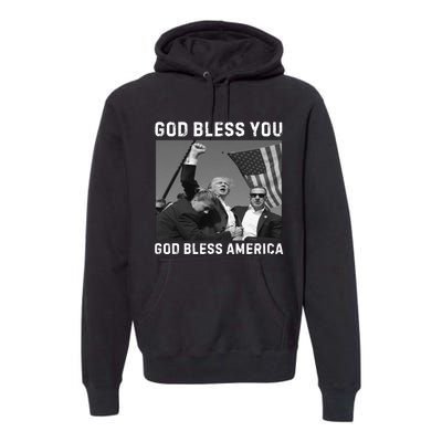 Donald Trump 2024 God Bless You God Bless America Premium Hoodie