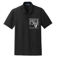 Donald Trump 2024 God Bless You God Bless America Dry Zone Grid Polo