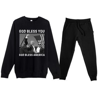 Donald Trump 2024 God Bless You God Bless America Premium Crewneck Sweatsuit Set