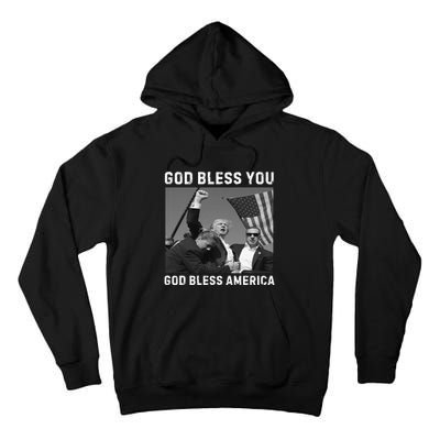 Donald Trump 2024 God Bless You God Bless America Tall Hoodie