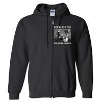 Donald Trump 2024 God Bless You God Bless America Full Zip Hoodie