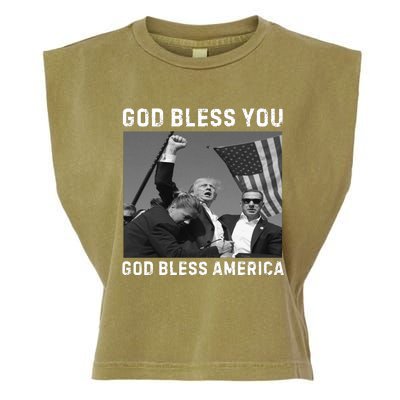 Donald Trump 2024 God Bless You God Bless America Garment-Dyed Women's Muscle Tee