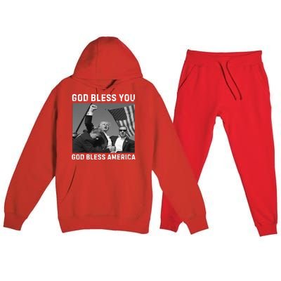 Donald Trump 2024 God Bless You God Bless America Premium Hooded Sweatsuit Set