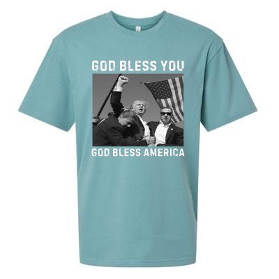 Donald Trump 2024 God Bless You God Bless America Sueded Cloud Jersey T-Shirt