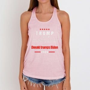 Donald Trump 2024 Election – Funny Sarcastic Us Election Gift Women's Knotted Racerback Tank