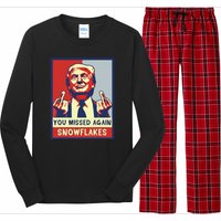 Donald Trump 2024 Missed Me Funny Conservative Long Sleeve Pajama Set