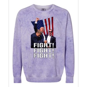 Donald Trump 2024 Fight American Us Flag Election Rally Colorblast Crewneck Sweatshirt