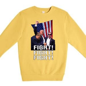 Donald Trump 2024 Fight American Us Flag Election Rally Premium Crewneck Sweatshirt