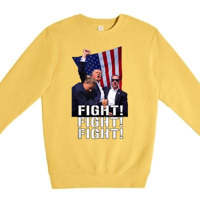 Donald Trump 2024 Fight American Us Flag Election Rally Premium Crewneck Sweatshirt