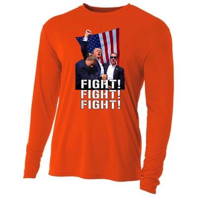 Donald Trump 2024 Fight American Us Flag Election Rally Cooling Performance Long Sleeve Crew