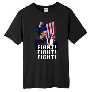 Donald Trump 2024 Fight American Us Flag Election Rally Tall Fusion ChromaSoft Performance T-Shirt