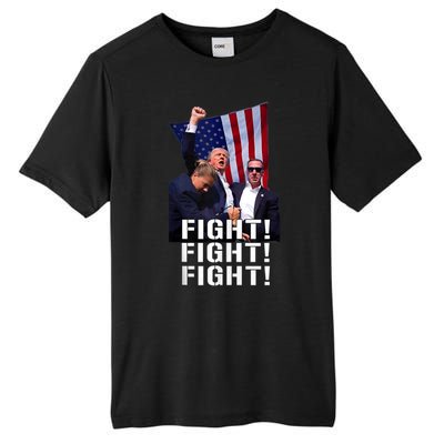 Donald Trump 2024 Fight American Us Flag Election Rally Tall Fusion ChromaSoft Performance T-Shirt