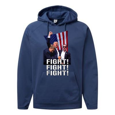 Donald Trump 2024 Fight American Us Flag Election Rally Performance Fleece Hoodie