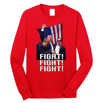 Donald Trump 2024 Fight American Us Flag Election Rally Long Sleeve Shirt