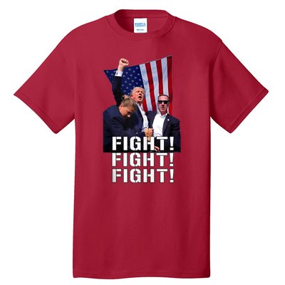 Donald Trump 2024 Fight American Us Flag Election Rally Tall T-Shirt