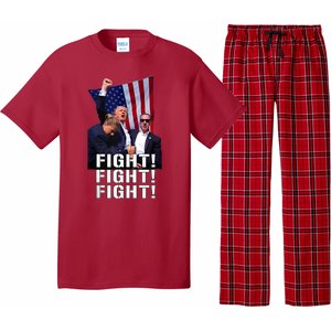 Donald Trump 2024 Fight American Us Flag Election Rally Pajama Set