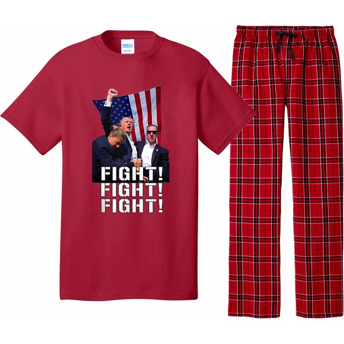 Donald Trump 2024 Fight American Us Flag Election Rally Pajama Set