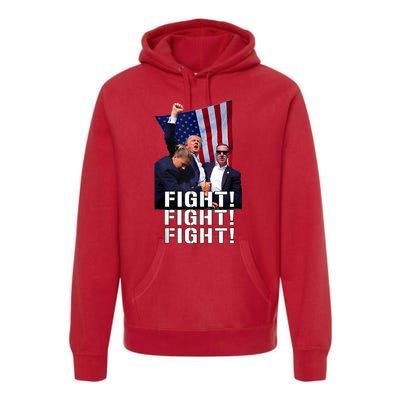 Donald Trump 2024 Fight American Us Flag Election Rally Premium Hoodie