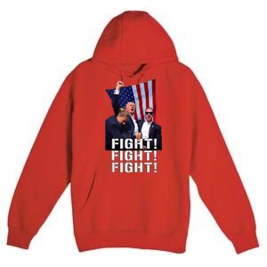 Donald Trump 2024 Fight American Us Flag Election Rally Premium Pullover Hoodie