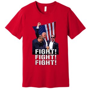 Donald Trump 2024 Fight American Us Flag Election Rally Premium T-Shirt