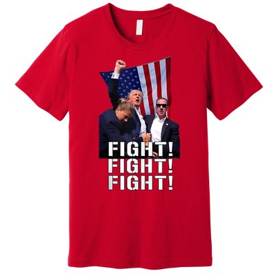 Donald Trump 2024 Fight American Us Flag Election Rally Premium T-Shirt