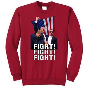 Donald Trump 2024 Fight American Us Flag Election Rally Tall Sweatshirt