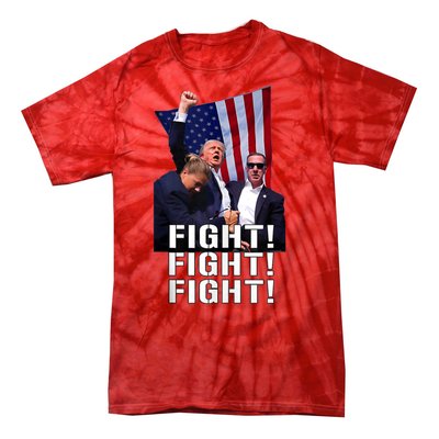 Donald Trump 2024 Fight American Us Flag Election Rally Tie-Dye T-Shirt