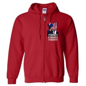 Donald Trump 2024 Fight American Us Flag Election Rally Full Zip Hoodie