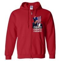 Donald Trump 2024 Fight American Us Flag Election Rally Full Zip Hoodie