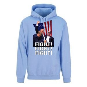 Donald Trump 2024 Fight American Us Flag Election Rally Unisex Surf Hoodie