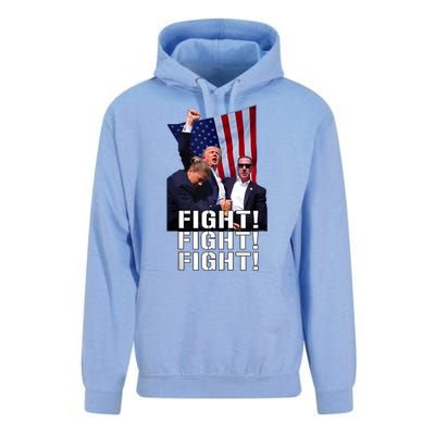 Donald Trump 2024 Fight American Us Flag Election Rally Unisex Surf Hoodie