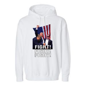 Donald Trump 2024 Fight American Us Flag Election Rally Garment-Dyed Fleece Hoodie