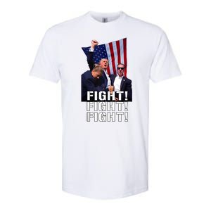 Donald Trump 2024 Fight American Us Flag Election Rally Softstyle CVC T-Shirt