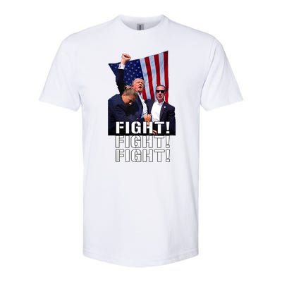 Donald Trump 2024 Fight American Us Flag Election Rally Softstyle CVC T-Shirt