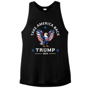 Donald Trump 2024 For President Election Campaign Bald Eagle Gift Ladies PosiCharge Tri-Blend Wicking Tank