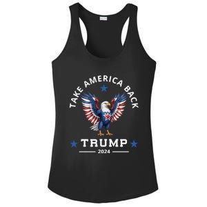 Donald Trump 2024 For President Election Campaign Bald Eagle Gift Ladies PosiCharge Competitor Racerback Tank